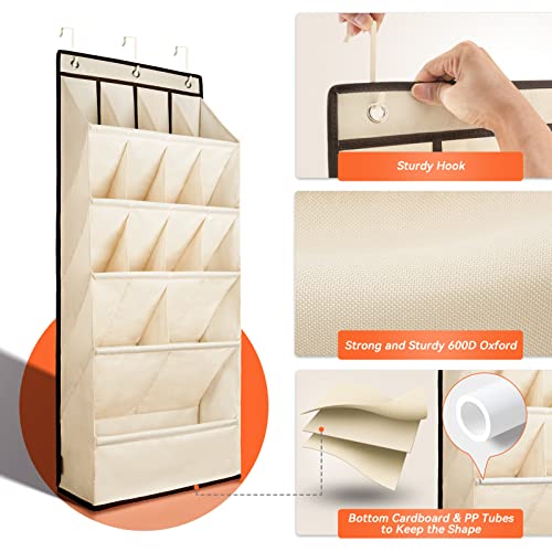 1 Pack Over the Door Shoe Organizers (BEIGE / 18+ Pairs)