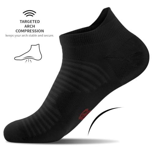 Ankle Compression Socks for Men Women 6 Pairs (Large-X-Large / Black/White/Gray (2 Pairs Per Each Color))