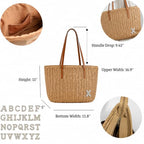 Straw Bags For Women (Khaki-custom)