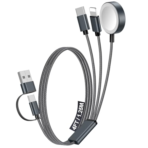 1Pack Travel Essentials for Apple Watch Charger (Black / 1Pack-4FT)