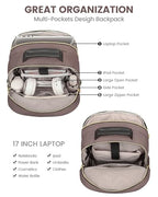 Laptop Backpack for Women (Brown / 17-Inch)