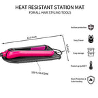 Heat Resistant Curling Iron Mat & Travel Pouch (Black)