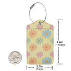 Flowers Leather Luggage Tag with Stainless Steel Ring (1 PCS / Flowers2)
