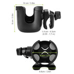 Stroller Cup Holder with Phone Holder (All Black)