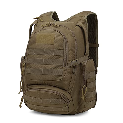 25L Tactical Backpacks Molle Hiking daypacks for Camping Hiking Military Traveling Motorcycle Khaki (6362a-khaki)