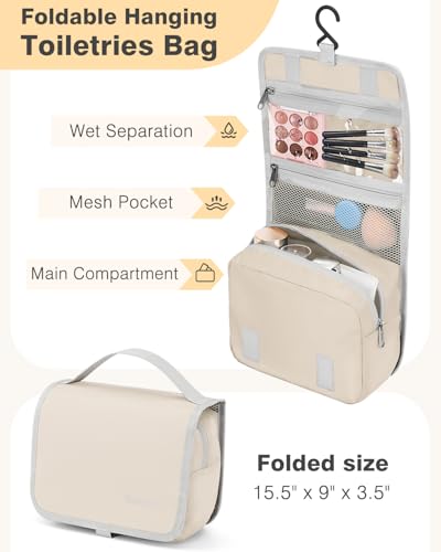 10 Piece Compression Packing Cubes with Travel Organizer Set (10-Cream / 10 Set)