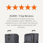 Sion Softside Expandable Spinner Luggage Durable Lightweight Travel Suitcase (Checked-Large / Dark Grey)