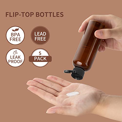 3.4 oz Travel Bottles for Toiletries (Brown)