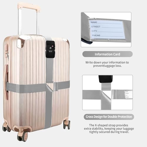 Luggage Straps (Cross-Red / Combination Lock Strap)
