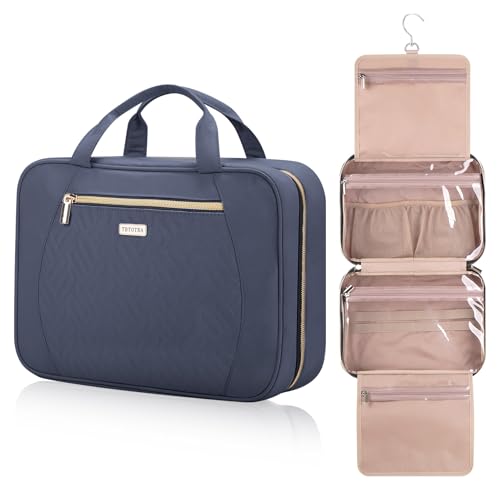 Hanging Toiletry Bag for Women Travel (Grey Blue / Medium)