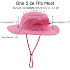 Women's UPF 50+ Safari Sun Hat Breathable UV Protection Fishing Hat (Large / Hot Pink)