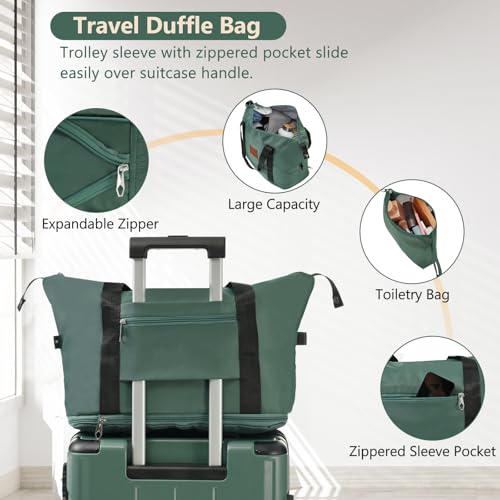 6 Piece Luggage Set (Green / 6-Piece Set)