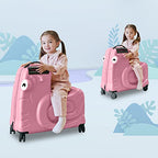 Kids Ride on Luggage with Spinner Wheels Suitcase (Pink / 22 inches)