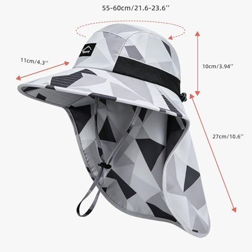 Outdoor Sun Hat for Men Women (1pack-camo Light Grey)