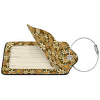 Flowers Leather Luggage Tag with Stainless Steel Ring (1 PCS / Flowers1)