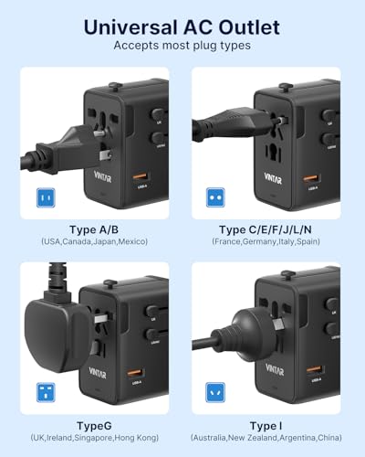 70W GaN Universal Travel Adapter (70W Black)
