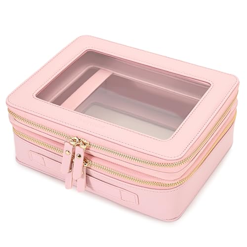 XL Clear Makeup Organizer (Pink / Dual Layer Large)