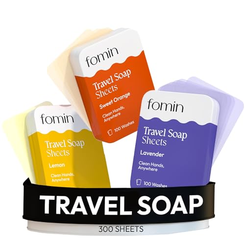 Paper Soap Sheets for Traveling (Variety Pack-004 (Lemon, Orange, Lavender))