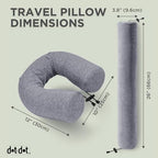 Twist Memory Foam Travel Pillow for Airplanes (Ash / Adjust (26" w/ cord))