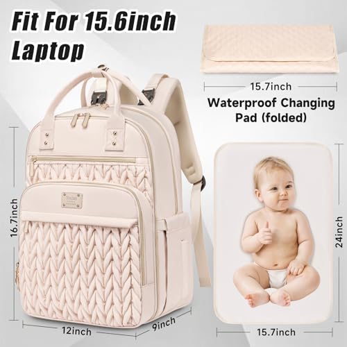 Diaper Bag Backpack (Beige)