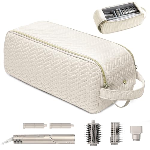 Large Hair Tools Travel Bag Compatible with Shark FlexStyle (Style B / Ivory)