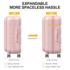 24 Inch Expandable Checked Luggage Hard Shell Suitcase (24 inch / Pink)
