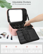 Professional Makeup Case with LED Mirror (Medium / 01-Pink 2)