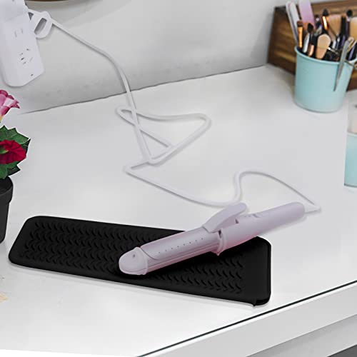 Silicone Heat Resistant Mat Pouch for Hair Straightener (2 Pack / Black)