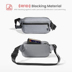 1.5L Sling Bag with RFID Blocking Crossbody Chest Pack for Men Women (Light Gray / 1.5L)