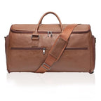 Garment Bag with Shoe Pouch Carry On Convertible Travel Duffel Bag for Men Women (Brown / Travel)