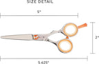 Cricket Centrix Roc-It Dog Professional Stylist 5” Hair Cutting Shears and 30T Thinning Hair Cutting Scissors Duo Set, Salon Barber Supplies for Women and Men Haircut