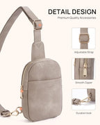 Crossbody Bags for Women Leather Cross Body Sling Bag for Woman Travel Cloud Grey (1-cloud Grey)