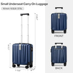 16 inch Underseat Carry on Suitcases with Wheels (16 Inch / Dark Blue)