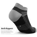 Compression Socks for Men Women Ankle Running Socks for Plantar Fasciitis (Large-X-Large / Black+ Grey (4 Pairs))
