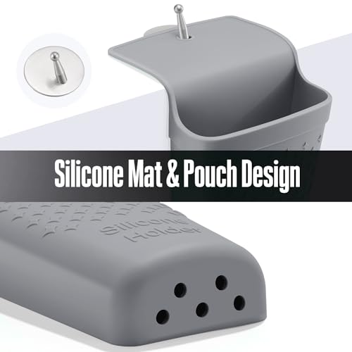 Heat Resistant Silicone Hair Iron Mat and Pouch (1 Pack / Gray)