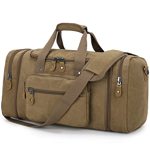 Canvas Duffle Bag (Coffee / X-Large-60L (Without Shoe Compartment))