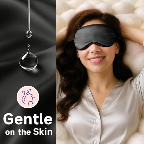 Sleep Mask 100% Pure Mulberry Silk (Black)