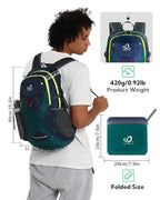 Lightweight Packable Hiking Backpack (Green & Yellow)