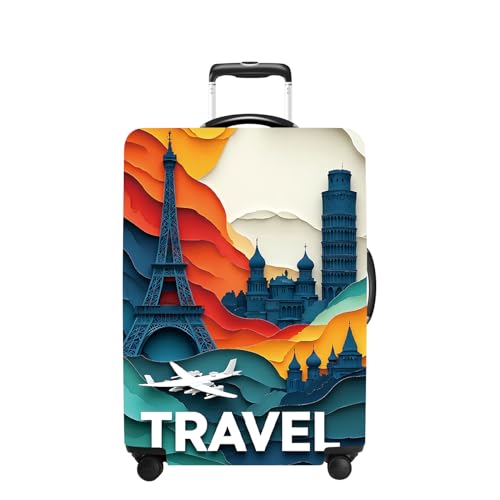 Travel Luggage Cover Washable Suitcase Protector Anti (Travel-3 / XL(fits 32-34Inch suitcase))