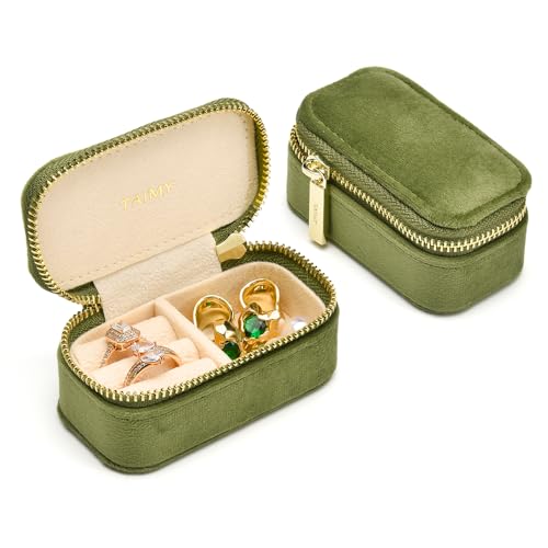 Small Travel Jewelry Case (Mini-Avocado Green / Small Rectangle)
