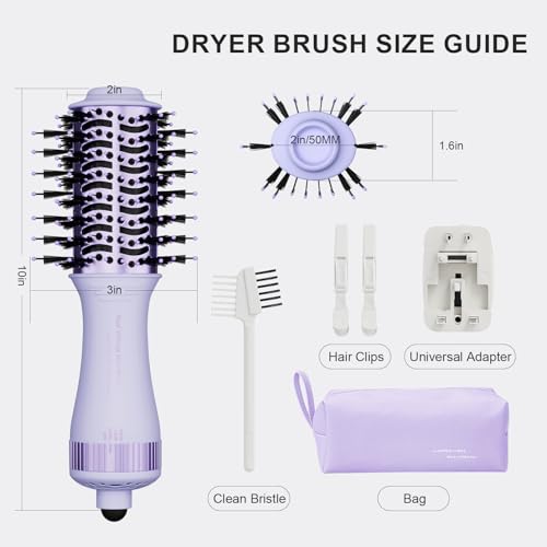 Dual Voltage Hair Dryer Brush 110 (50mm Oval / Purple)