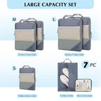 Compression Packing Cubes for Travel (Mesh/Gray / 7 Set)