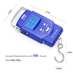 Fish Scale 110 lb Digital Luggage Scale with Tape (Blue)