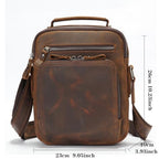 Crazy Horse Cowhide Leather Messenger Bag for Men Vintage Shoulder Crossbody Bags Handbag Bag Man Purse Sling Casual Day Pack Business Brown (011-brown)