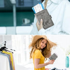 Passport Holder for Travel Essentials (gray / Magnetic Clasp)