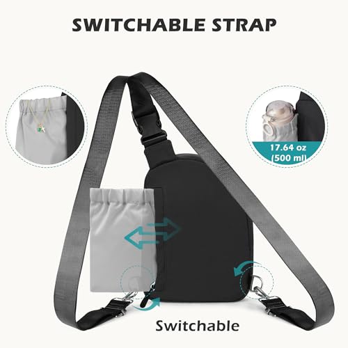 Anti Theft Crossbody Travel Bag for Women Men (1-black)