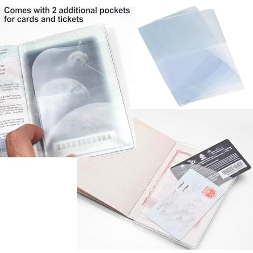 3 Pack Passport Holder + 2 PVC Covers (Dark Blue)