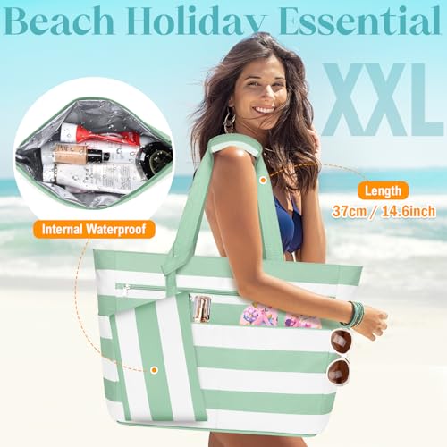 Extra Large Beach Bags for Women (Green)