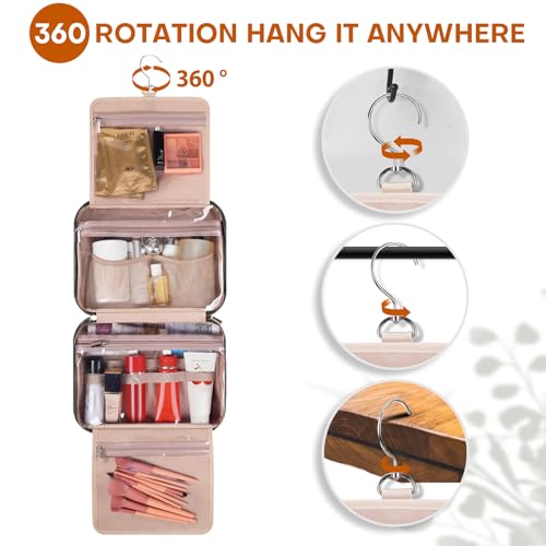 Hanging Toiletry Bag for Women Travel (Black / Medium)