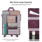Expandable Luggage Bags for Travel Collapsible Suitcase with Wheels (Purple)